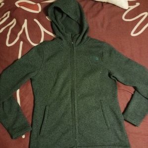 Zip-up sweater with hood